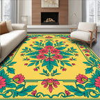Vibrant Yellow Floral Blossom Rug