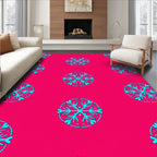 Vibrant Aqua Snowflake Scatter Rug