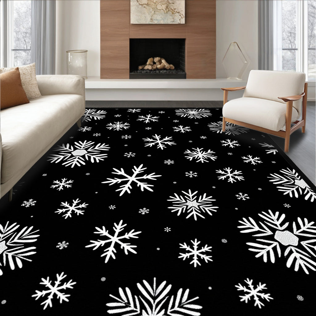 Winter White Snowflake Scatter Rug