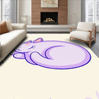 Cute Lavender Bunny Dreaming Rug