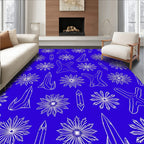 Bright Blue Crystalline StarBurst Rug