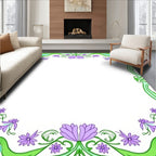 Art Nouveau Lilac Floral Vines Rug