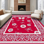 Crimson Garden Butterfly Medallion Rug