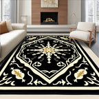 Black Golden Snowflake Medallion Rug