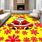 Red Snowflake Santa Claus Holiday Rug