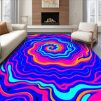 Vibrant Psychedelic Swirl Magenta Rug