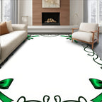 Emerald Green Bow Swirl Border Rug