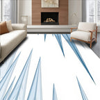 Blue Icicle Cascade Geometric Ice Rug