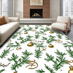 Green Pine Christmas Ornaments Rug