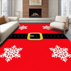 Red Snowflake Belt Accents Rug