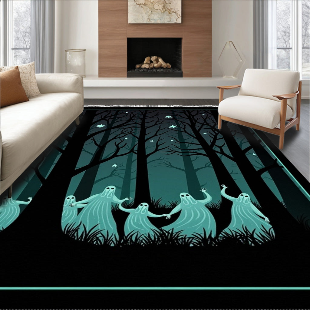 Spectral Forest Night Ghosts Rug