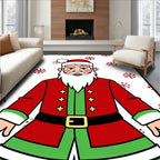 Friendly Red Santa Snowflakes Rug