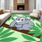 Cute Koala In Eucalyptus Leaves Rug