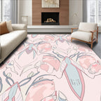 Pale Pink Abstract Organic Botanical Rug