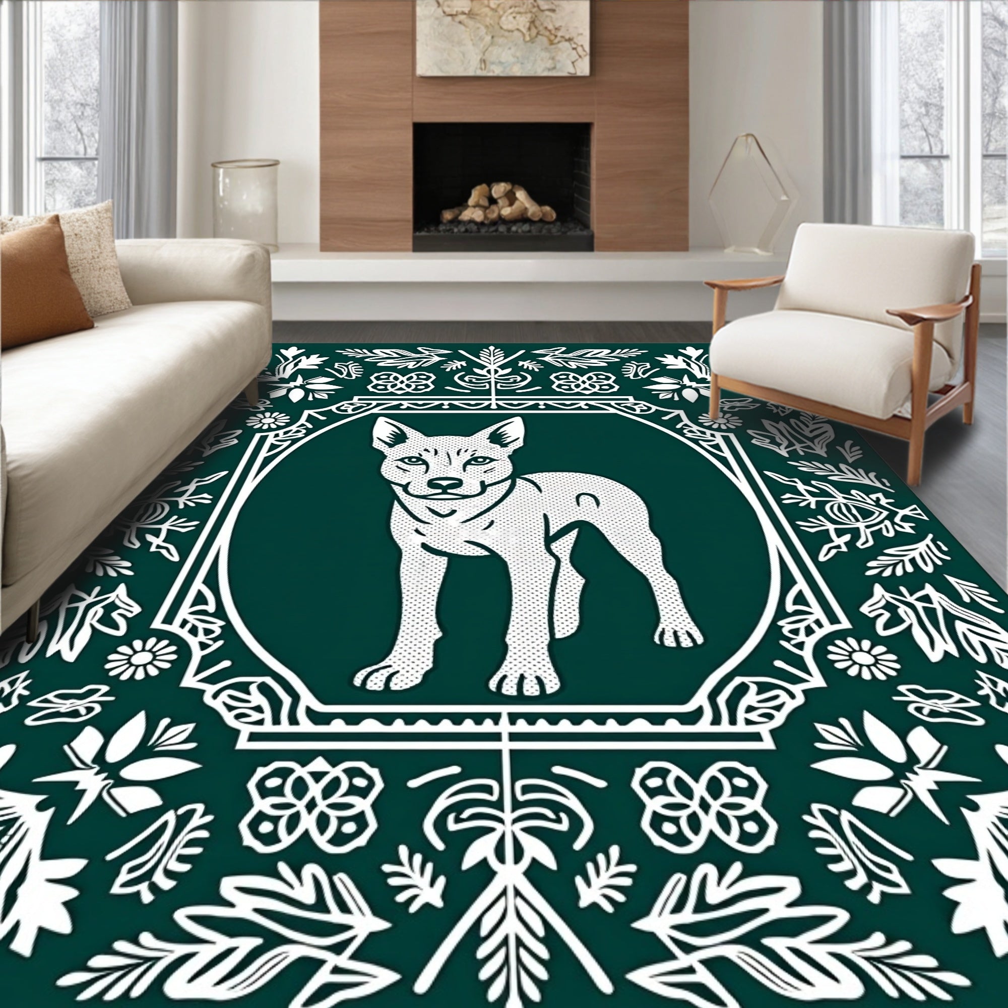 Emerald Forest Dog Medallion Rug