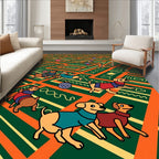Charming Dogs In Christmas Balls Rug