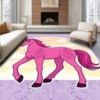 Pink Horse With Lilac Swirls Rug