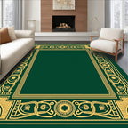 Emerald Gold Celtic Knot Border Rug