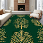 Golden Fern Forest Green Rug