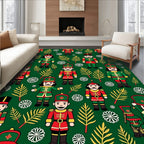 Festive Nutcracker Soldier Emerald Garden Rug
