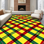 Vibrant Yellow Red Green Plaid Rug