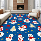 Whimsical Snowman Holiday Tree Scatter Rug