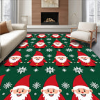 Red Gnome Snowflake Christmas Rug