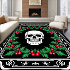 Gothic Skull Holly Frame Rug