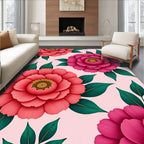 Large Fuchsia Coral Bloom Garden Rug