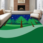 Forest Night Sky Woodland Scene Rug