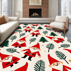 Merry Gnome Christmas Trees Garland Rug