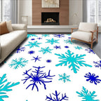 Arctic Blue Snowflake Scatter Rug