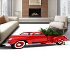 Classic Red Truck Christmas Tree Rug
