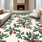 Crimson Berry Sprig Foliage Rug