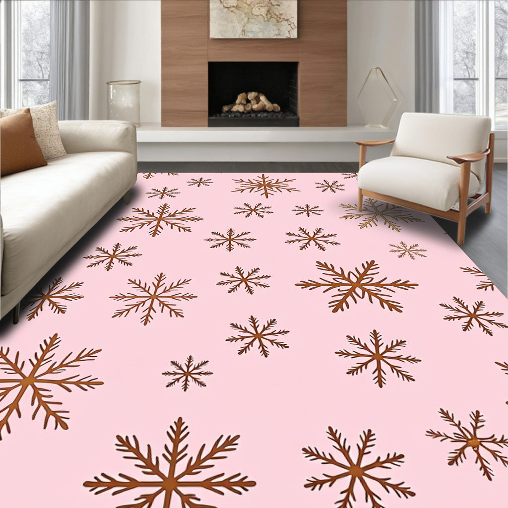 Pink Snowflake Cascade Rug