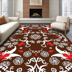 Organic Crimson White Paisley Medallion Rug