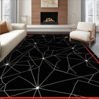 Abstract Black White Web Rug