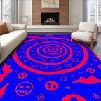 Crimson Skull Swirl Bat Rug