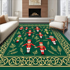 Emerald Green Nutcracker Soldiers Border Rug