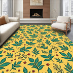 Yellow Green Leafy Berry Sprig Rug