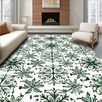 Forest Green Mandala Floral Arrangement Rug