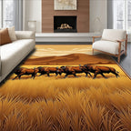 Golden Bison Herd Landscape Rug