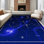 Cosmic Electric Blue Starry Night Rug