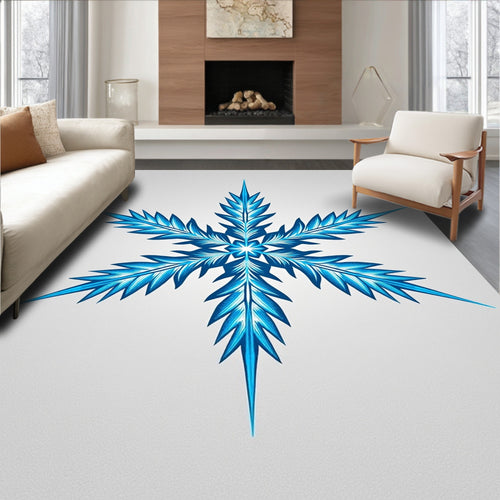 Arctic Blue Iridescent Starburst Rug