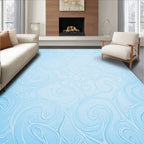 Soft Blue Swirls Flowing Abstract Rug
