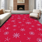 Red Snowflake Scatter Rug