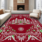 Christmas Castle Forest Medallion Rug