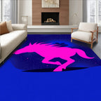 Vibrant Pink Horse Blue Starry Night Rug