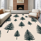 Dark Green Pine Forest Scattered Rug