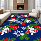Christmas Characters With Snowy Berries Rug